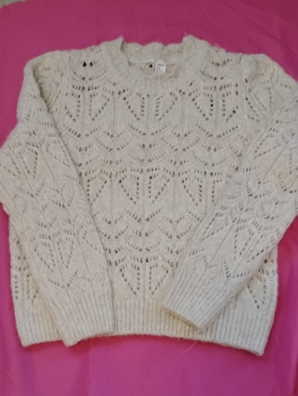 Women’s Cream Soft Open-Knit Sweater